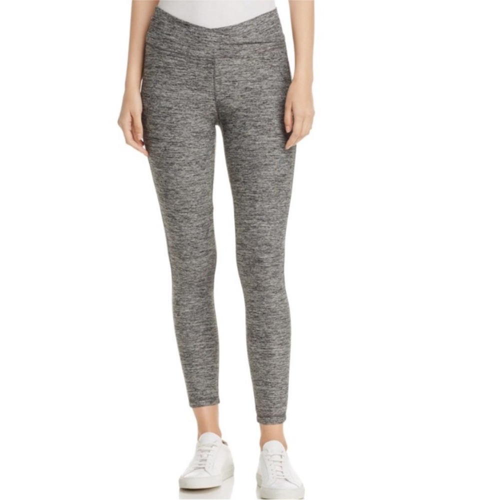 EILEEN FISHER SPACE DYE HEATHER GRAY CROSSOVER LEGGING PANTS S